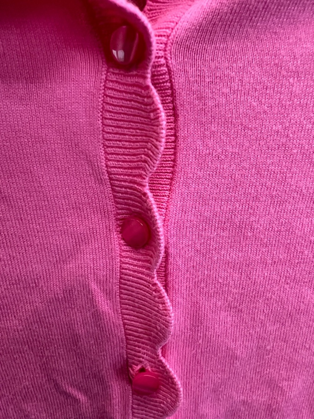 Talbots Bright Pink Scallop-Button Cardigan - Picture 3 of 3